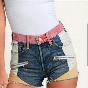 Levi's 501 Vintage High Rise Colorblock Shorts Button Fly (26W)